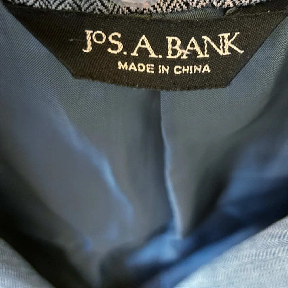 Jos‎ A Bank Blazer Mens 38R Gray Silk Camel Hair Herringbone Sport Coat Jacket